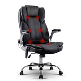 darrahopens Furniture > Office 8 Point PU Leather Massage Chair - Black