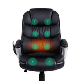 darrahopens Furniture > Office 8 Point PU Leather Reclining Massage Chair - Black