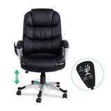 darrahopens Furniture > Office 8 Point PU Leather Reclining Massage Chair - Black