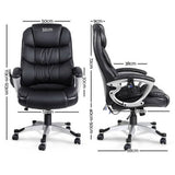darrahopens Furniture > Office 8 Point PU Leather Reclining Massage Chair - Black