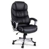 darrahopens Furniture > Office 8 Point PU Leather Reclining Massage Chair - Black