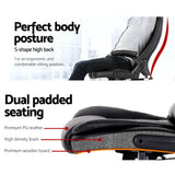 darrahopens Furniture > Office 8 Point PU Leather Reclining Massage Chair - Black