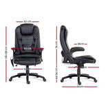 darrahopens Furniture > Office 8 Point PU Leather Reclining Massage Chair - Black