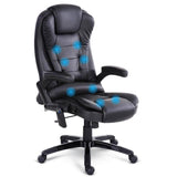 darrahopens Furniture > Office 8 Point PU Leather Reclining Massage Chair - Black