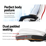 darrahopens Furniture > Office 8 Point PU Leather Reclining Massage Chair - White