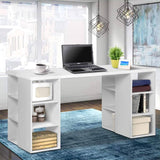 darrahopens Furniture > Office Artiss 3 Level Desk with Storage & Bookshelf - White