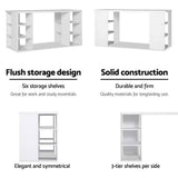 darrahopens Furniture > Office Artiss 3 Level Desk with Storage & Bookshelf - White