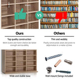 darrahopens Furniture > Office Artiss 528 DVD 1116 CD Storage Shelf Media Rack Stand Cupboard Book Unit Oak