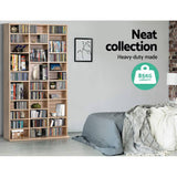 darrahopens Furniture > Office Artiss 528 DVD 1116 CD Storage Shelf Media Rack Stand Cupboard Book Unit Oak