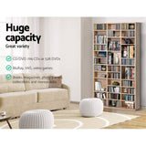 darrahopens Furniture > Office Artiss 528 DVD 1116 CD Storage Shelf Media Rack Stand Cupboard Book Unit Oak