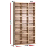 darrahopens Furniture > Office Artiss 528 DVD 1116 CD Storage Shelf Media Rack Stand Cupboard Book Unit Oak