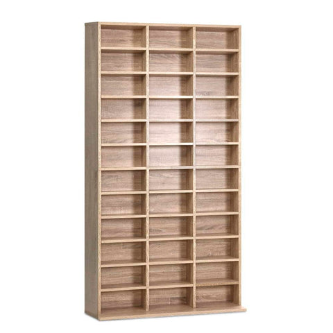 darrahopens Furniture > Office Artiss 528 DVD 1116 CD Storage Shelf Media Rack Stand Cupboard Book Unit Oak