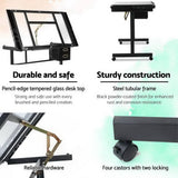 darrahopens Furniture > Office Artiss Adjustable Drawing Desk - Black and Grey