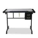 darrahopens Furniture > Office Artiss Adjustable Drawing Desk - Black and Grey
