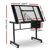 darrahopens Furniture > Office Artiss Adjustable Drawing Desk - Black and Grey