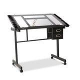 darrahopens Furniture > Office Artiss Adjustable Drawing Desk - Black and Grey
