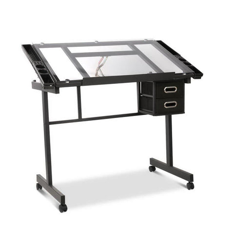 darrahopens Furniture > Office Artiss Adjustable Drawing Desk - Black and Grey