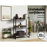 darrahopens Furniture > Office Artiss Bookshelf Display Shelves Metal Bookcase Wooden Book Shelf Wall Storage