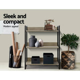 darrahopens Furniture > Office Artiss Bookshelf Display Shelves Metal Bookcase Wooden Book Shelf Wall Storage