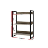 darrahopens Furniture > Office Artiss Bookshelf Display Shelves Metal Bookcase Wooden Book Shelf Wall Storage