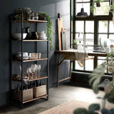 darrahopens Furniture > Office Artiss Bookshelf Wooden Display Shelves Bookcase Shelf Storage Metal Wall Black