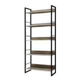 darrahopens Furniture > Office Artiss Bookshelf Wooden Display Shelves Bookcase Shelf Storage Metal Wall Black