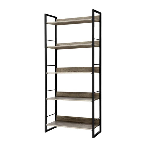 darrahopens Furniture > Office Artiss Bookshelf Wooden Display Shelves Bookcase Shelf Storage Metal Wall Black