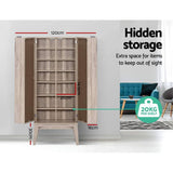 darrahopens Furniture > Office Artiss CD DVD Media Storage Display Shelf Folding Cabinet Bookshelf Bluray Rack Oak