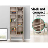 darrahopens Furniture > Office Artiss CD DVD Media Storage Display Shelf Folding Cabinet Bookshelf Bluray Rack Oak