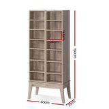 darrahopens Furniture > Office Artiss CD DVD Media Storage Display Shelf Folding Cabinet Bookshelf Bluray Rack Oak
