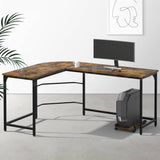 Darrahopens Furniture > Office Artiss Corner Computer Desk L-Shaped Student Home Office Study Table Brown