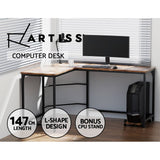 Darrahopens Furniture > Office Artiss Corner Computer Desk L-Shaped Student Home Office Study Table Brown