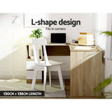 Darrahopens Furniture > Office Artiss Corner Computer Desk Office Study Desks Table Drawers L-Shape Workstation