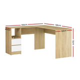 Darrahopens Furniture > Office Artiss Corner Computer Desk Office Study Desks Table Drawers L-Shape Workstation