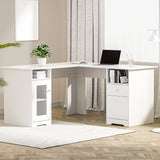 Darrahopens Furniture > Office Artiss Corner Computer Desk Office Study Desks Table L-Shape Drawers Tables