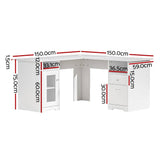 Darrahopens Furniture > Office Artiss Corner Computer Desk Office Study Desks Table L-Shape Drawers Tables