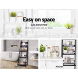 darrahopens Furniture > Office Artiss Display Shelf 5 Tier Wooden Ladder Stand Storage Book Shelves Rack Coffee