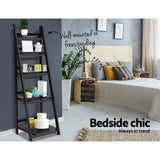 darrahopens Furniture > Office Artiss Display Shelf 5 Tier Wooden Ladder Stand Storage Book Shelves Rack Coffee