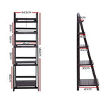 darrahopens Furniture > Office Artiss Display Shelf 5 Tier Wooden Ladder Stand Storage Book Shelves Rack Coffee