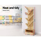 darrahopens Furniture > Office Artiss Display Shelf 7-Shelf Tree Bookshelf Book Storage Rack Bookcase Natural