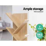 darrahopens Furniture > Office Artiss Display Shelf 7-Shelf Tree Bookshelf Book Storage Rack Bookcase Natural