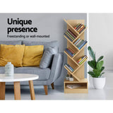darrahopens Furniture > Office Artiss Display Shelf 7-Shelf Tree Bookshelf Book Storage Rack Bookcase Natural