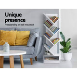 darrahopens Furniture > Office Artiss Display Shelf 7-Shelf Tree Bookshelf Book Storage Rack Bookcase White