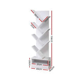 darrahopens Furniture > Office Artiss Display Shelf 7-Shelf Tree Bookshelf Book Storage Rack Bookcase White