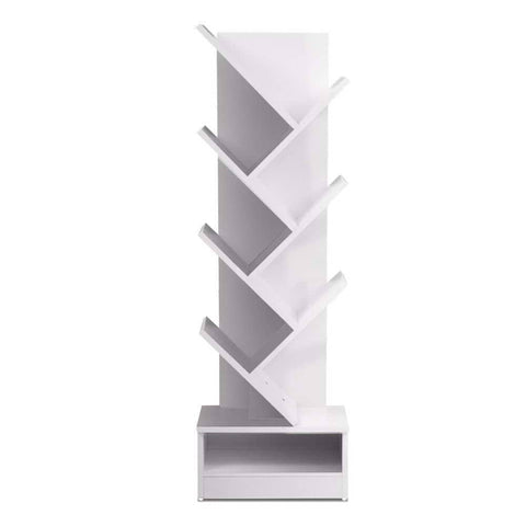 darrahopens Furniture > Office Artiss Display Shelf 7-Shelf Tree Bookshelf Book Storage Rack Bookcase White