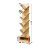 darrahopens Furniture > Office Artiss Display Shelf 9-Shelf Tree Bookshelf Book Storage Rack Bookcase Natural