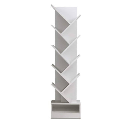 darrahopens Furniture > Office Artiss Display Shelf 9-Shelf Tree Bookshelf Book Storage Rack Bookcase White