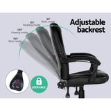 darrahopens Furniture > Office Artiss Electric Massage Office Chairs PU Leather Recliner Computer Gaming Seat Black