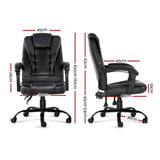 darrahopens Furniture > Office Artiss Electric Massage Office Chairs PU Leather Recliner Computer Gaming Seat Black