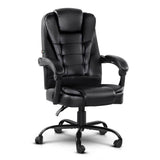 darrahopens Furniture > Office Artiss Electric Massage Office Chairs PU Leather Recliner Computer Gaming Seat Black